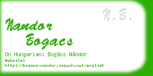 nandor bogacs business card